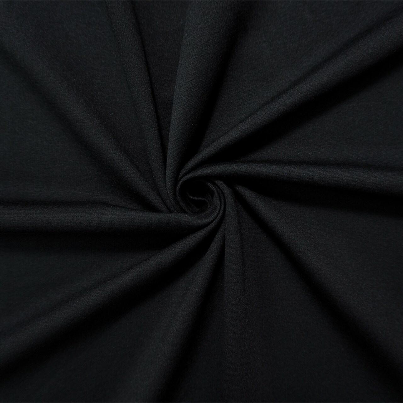 Black Nylon Blend Stretch Solid Ponte De Roma Double Knit Fabric By the Yard